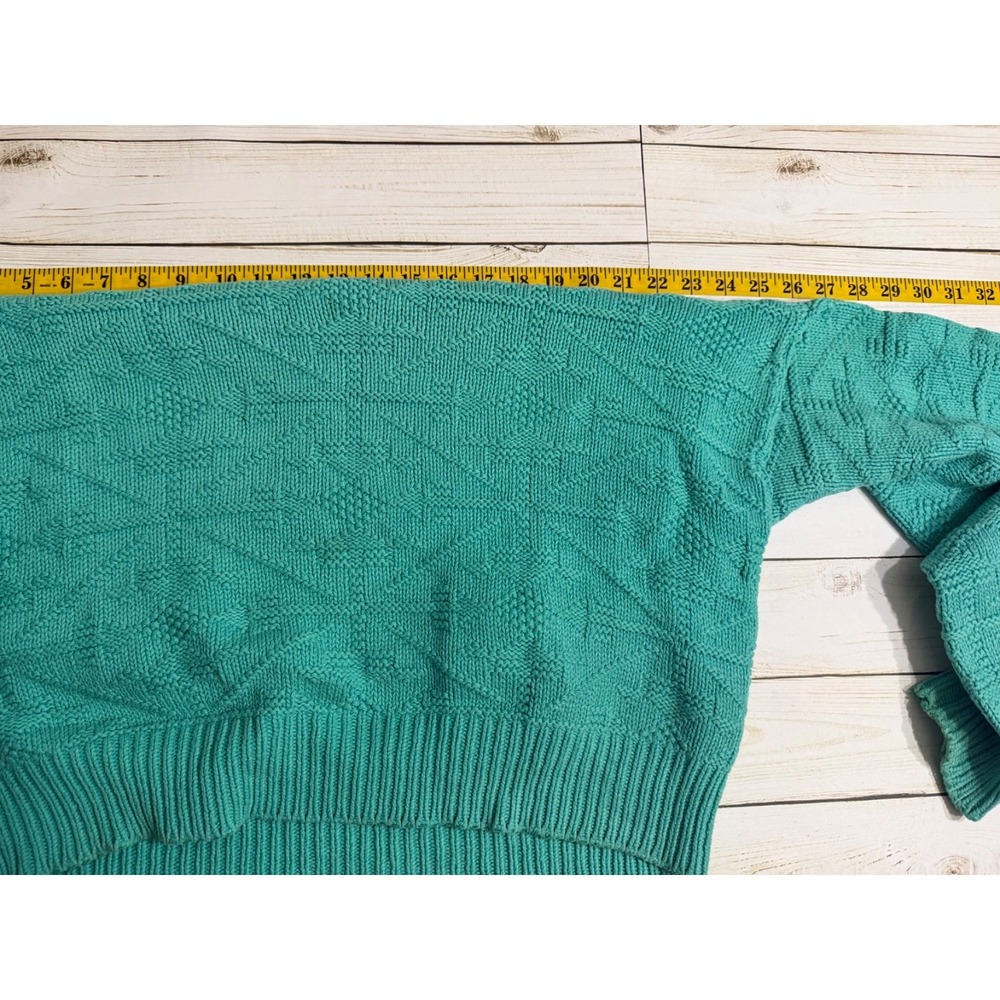 Vintage Woolrich Surf Green Textured Knit Sweater Large Made USA 80's/90s - Picture 4 of 8